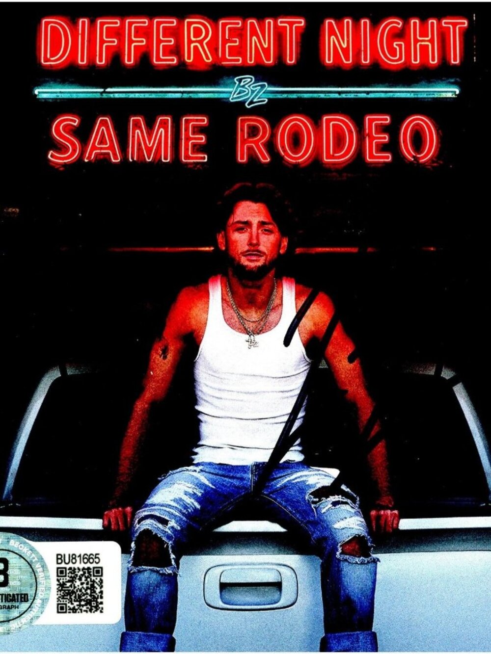 Bailey Zimmerman Signed Different Night Same Rodeo CD Beckett BAS